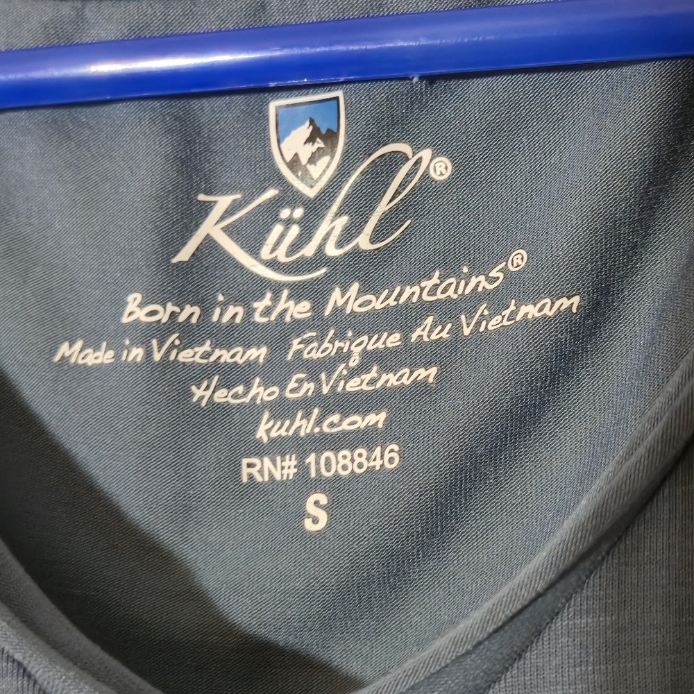 Kuhl Vega Blue V-Neck Tank Top Small Soft‎ 100% Organic Cotton Sustainable GOTS - Picture 2 of 10